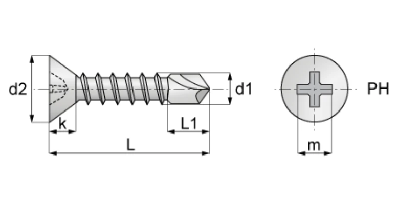 carbon steel countersink drill tail screw carbon steel countersink drill tail screw