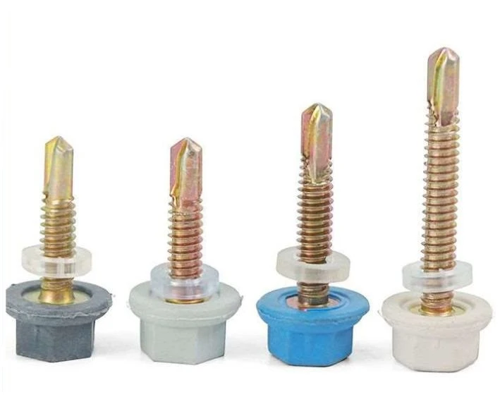 Nylon hex washer head self drilling screw for metal panels